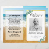 Beach Funeral Memorial Order of Service Programme (Voorkant / Achterkant)