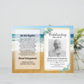 Beach Funeral Memorial Order of Service Programme (Staand voorkant)