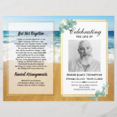 Beach Funeral Memorial Order of Service Programme (Voorkant)