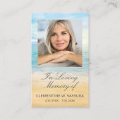 Beach Funeral Memorial Prayer Visitekaartje (Voorkant)