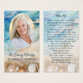 Beach Funeral Oval Photo Memorial Prayer Kaart (Voorkant /achterkant)