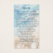 Beach Funeral Oval Photo Memorial Prayer Kaart (Achterkant)