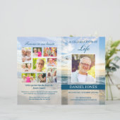 Beach Funeral Programme Sjabloon voor mannen (Staand voorkant)