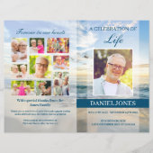 Beach Funeral Programme Sjabloon voor mannen (Voorkant)