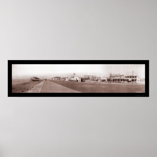 Beach Galveston, TX foto 1910 Poster (Voorkant)