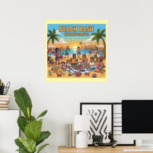 Beach Gathering Poster (Thuiskantoor)