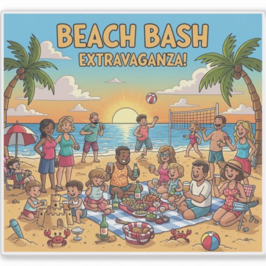 Beach Gathering Sticker (Voorkant)