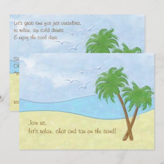 Beach Gathering-uitnodiging Kaart (Voorkant / Achterkant)