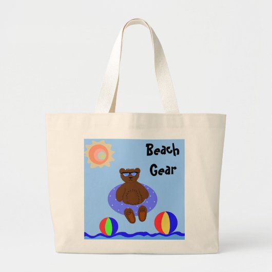 Beach gear grote tote bag (Voorkant)