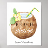 Beach Gelieve te citeren Bruine Geel Geel Geel Poster (Voorkant)