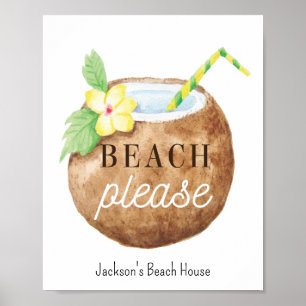 Beach Gelieve te citeren Bruine Geel Geel Geel Poster