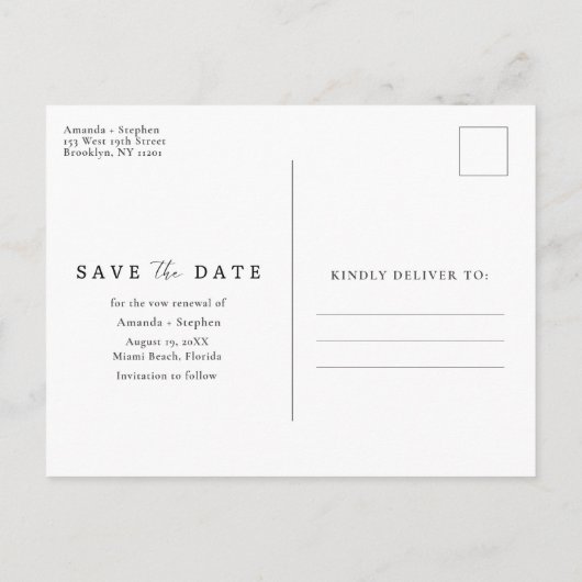 Beach gelofte verlenging Save the date Aankondigingskaart (Achterkant)