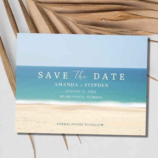 Beach gelofte verlenging Save the date Aankondigingskaart