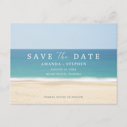 Beach gelofte verlenging Save the date Aankondigingskaart (Voorkant)