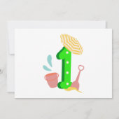 Beach Gender Neutral 1st Birthday foto Kaart (Achterkant)