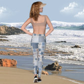 Beach Geometric Waterverf Pattern Legging