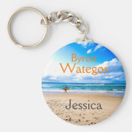 Beach gepersonaliseerd door Byron Bay Sleutelhanger