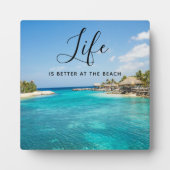 Beach Gezegde Tropisch strand met Thatched Huts Fotoplaat (Voorkant)