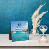 Beach Gezegde Tropisch strand met Thatched Huts Fotoplaat (Insitu)