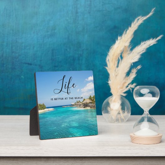 Beach Gezegde Tropisch strand met Thatched Huts Fotoplaat (Insitu)