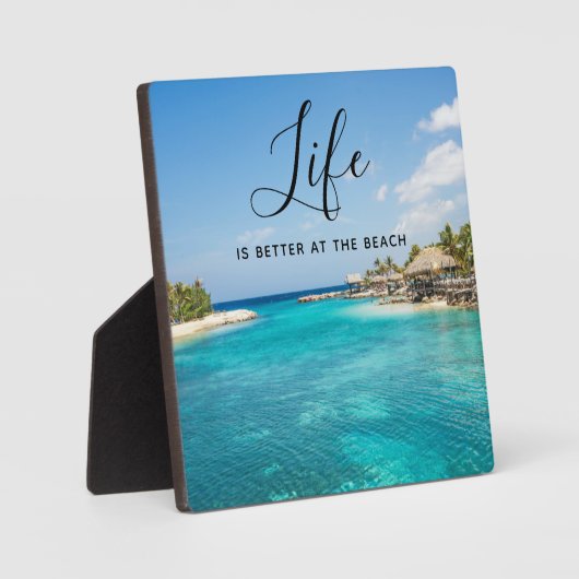 Beach Gezegde Tropisch strand met Thatched Huts Fotoplaat (Voorkant)