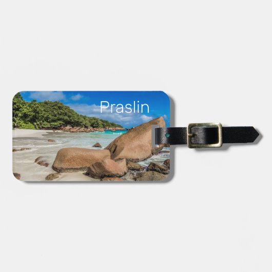 Beach Gift Praslin Seychellen Island Anse Lazio Bagagelabel (Voorkant horizontaal)