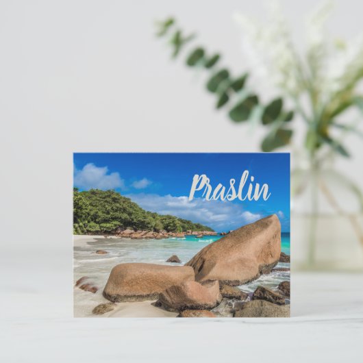 Beach Gift Praslin Seychellen Island Anse Lazio Briefkaart (Staand voorkant)