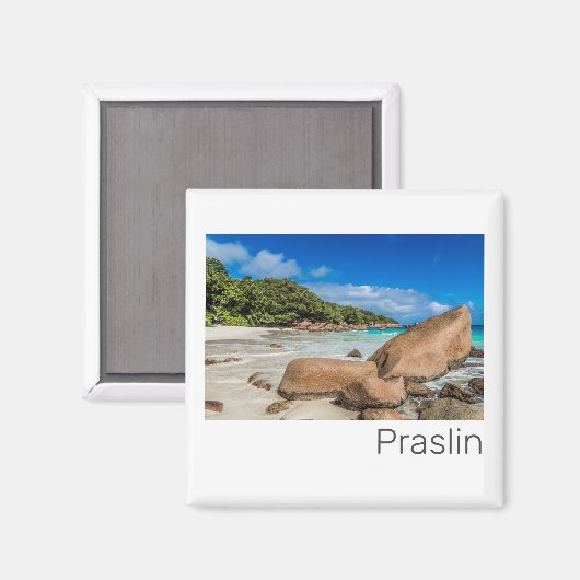Beach Gift Praslin Seychellen Island Anse Lazio Magneet (Voorkant / Achterkant)