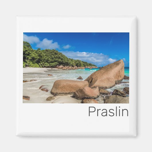 Beach Gift Praslin Seychellen Island Anse Lazio Magneet (Voorkant)