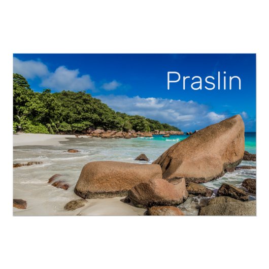 Beach Gift Praslin Seychellen Island Anse Lazio Perfect Poster (Voorkant)