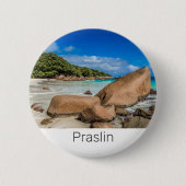 Beach Gift Praslin Seychellen Island Anse Lazio Ronde Button 5,7 Cm (Voorkant)
