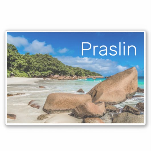 Beach Gift Praslin Seychellen Island Anse Lazio Sticker (Voorkant)