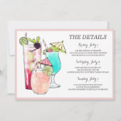 Beach Girl Bachelorette Party Invitation Kaart (Achterkant)
