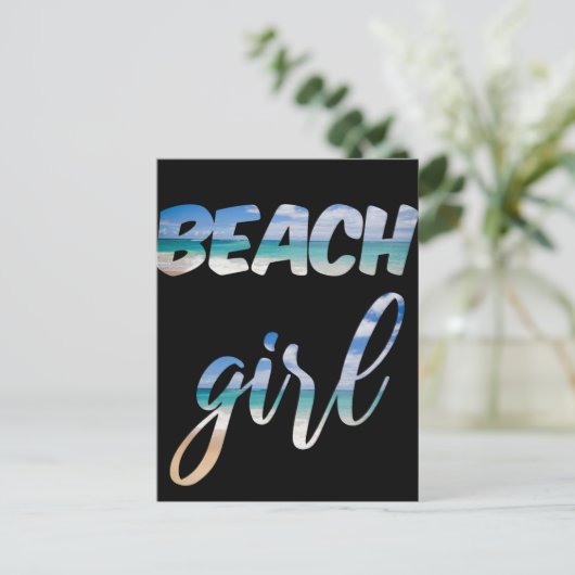 Beach Girl Briefkaart (Staand voorkant)
