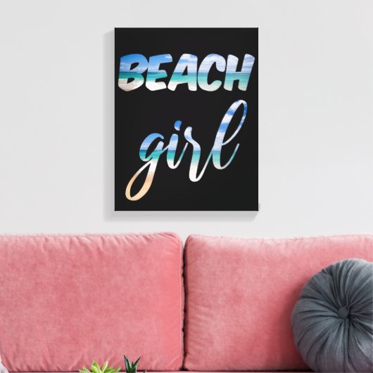 Beach Girl Canvas Afdruk (Insitu (Woonkamer))