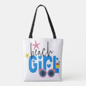 Beach Girl Fun Typografie Vakantie Tote Bag (Achterkant)
