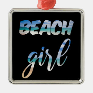 Beach Girl Metalen Ornament
