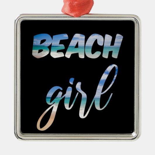 Beach Girl Metalen Ornament (Voorkant)