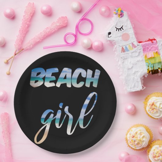 Beach Girl Papieren Bordje (Feest)