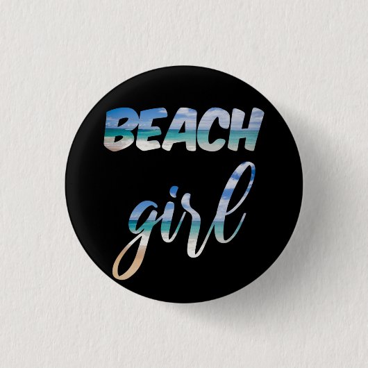 Beach Girl Ronde Button 3,2 Cm (Voorkant)
