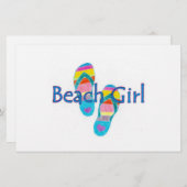 Beach Girl Stationery Briefpapier (Voorkant / Achterkant)
