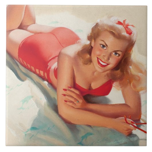 Beach Girl Tegeltje (Voorkant)