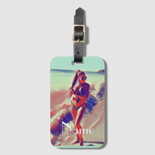 Beach Girl Thunder_Cove Bagagelabel (Voorkant (verticaal))