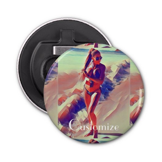 Beach Girl Thunder_Cove Button Flesopener (Voorkant)