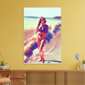 Beach Girl Thunder_Cove Canvas Afdruk (Insitu (Woonkamer))