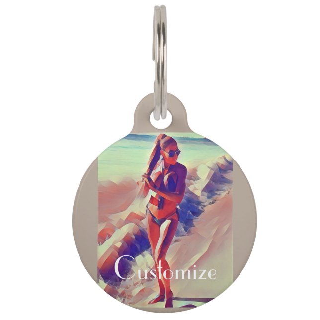 Beach Girl Thunder_Cove Huisdierpenning (Voorkant)