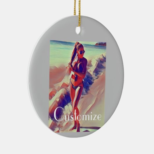 Beach Girl Thunder_Cove Keramisch Ornament (Rechts)