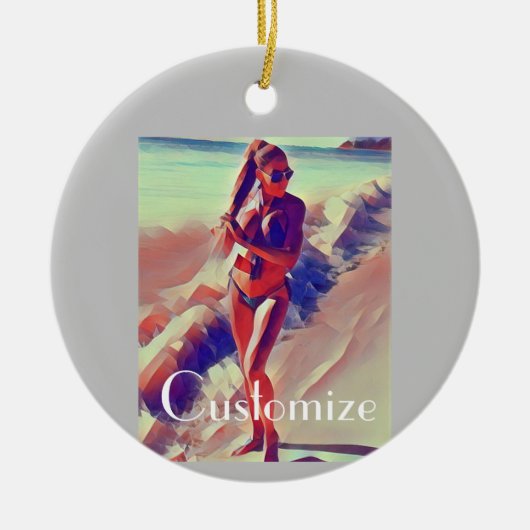 Beach Girl Thunder_Cove Keramisch Ornament (Voorkant)