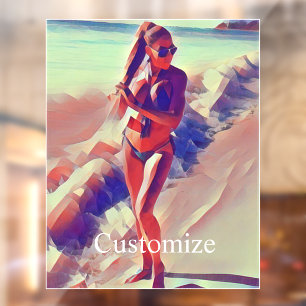 Beach Girl Thunder_Cove Raamsticker