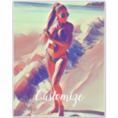 Beach Girl Thunder_Cove Sticker (Voorkant)